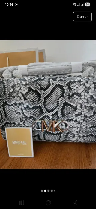 Bolso Michael Kors Serpiente Gris y Negro