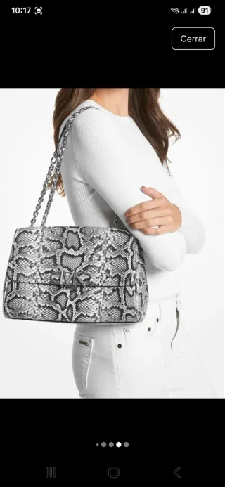 Bolso Michael Kors Serpiente Gris y Negro