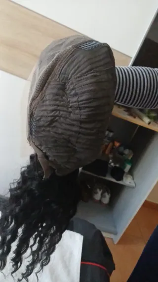 Peluca pelo humano rizado negro