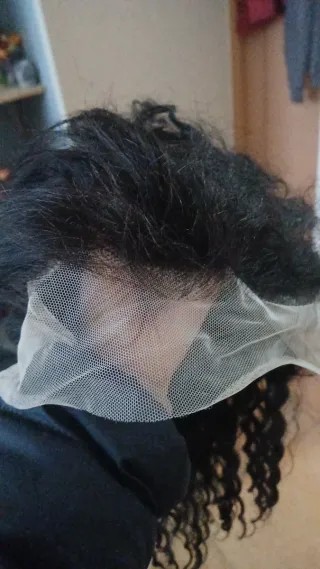 Peluca pelo humano rizado negro