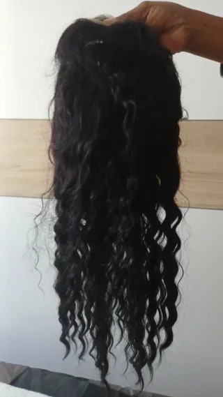 Peluca pelo humano rizado negro