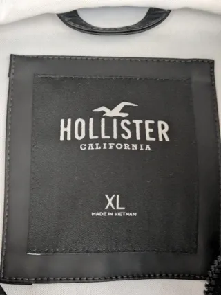 Parka Impermeable Hollister Talla XL Negra