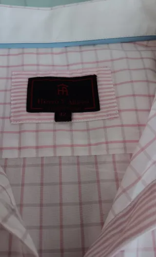 Camisa de cuadros rosa y blanca Talla 42