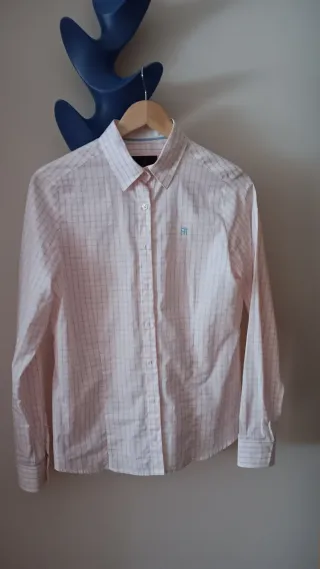 Camisa de cuadros rosa y blanca Talla 42