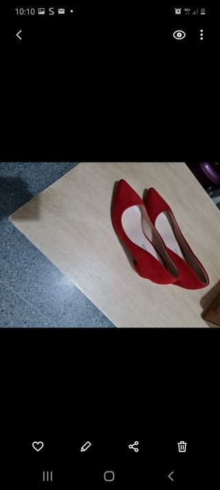 Zapato salón ante rojo talla 36.5