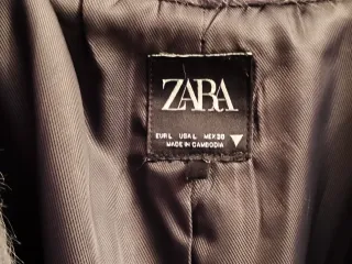 Abrigo Zara 3/4 Gris Talla Única talla L