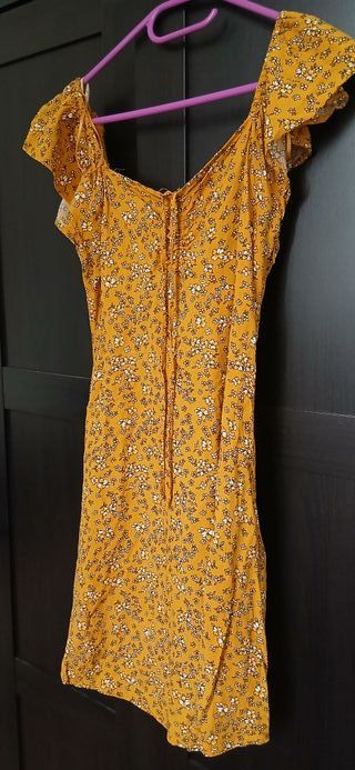 Vestido Springfield floral amarillo T.36