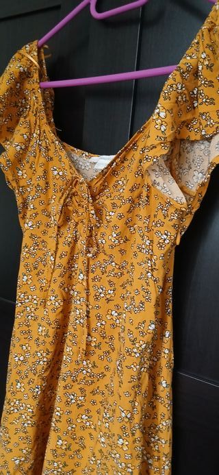 Vestido Springfield floral amarillo T.36