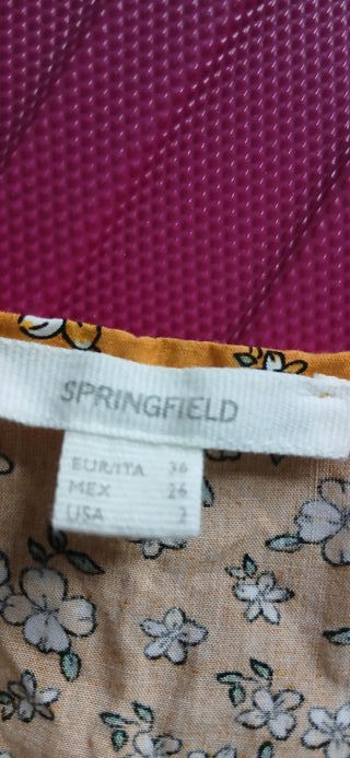 Vestido Springfield floral amarillo T.36