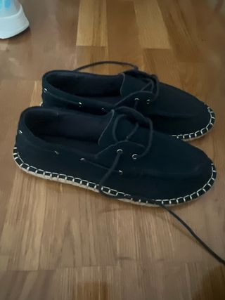 Zaptillas suela esparto negras usadas 1 vez