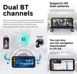 Pantalla Táctil Moto CarPlay Android Auto 6.25