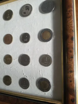 10-Quadro con monete rare per veri collezionisti.