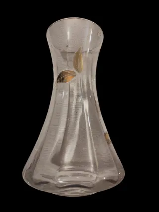 Grande vaso cristallo decorato oro con punti luce