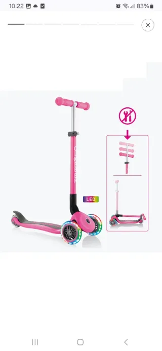 Patinete infantil Globber rosa 3 ruedas