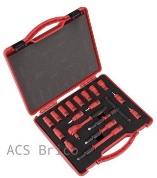 Juego Llaves de Vaso Aisladas de 1/4" - 18 Piezas Alyco 190302