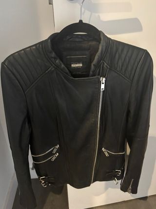 Cazadora Biker Zara Negra Talla L