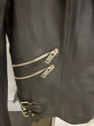 Cazadora Biker Zara Negra Talla L