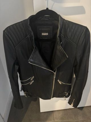 Cazadora Biker Zara Negra Talla L
