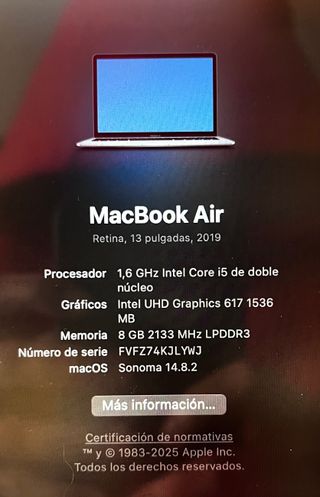 MacBook Air 13 2019 Intel Core i5 8GB RAM
