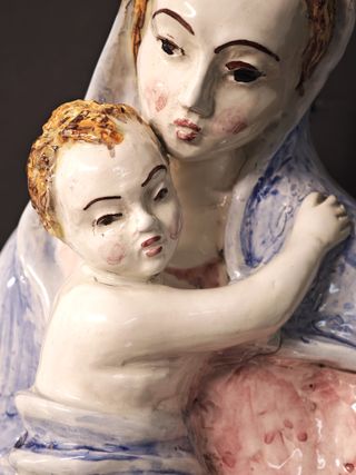 Madonna con Bambino in ceramica vietrese