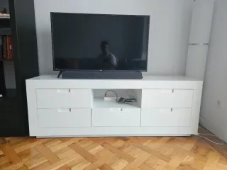 Mueble TV de madera blanco 160x40x57