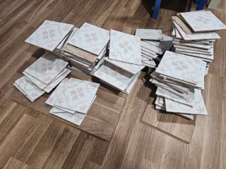 Azulejo antiguo 15x15 decorado floral