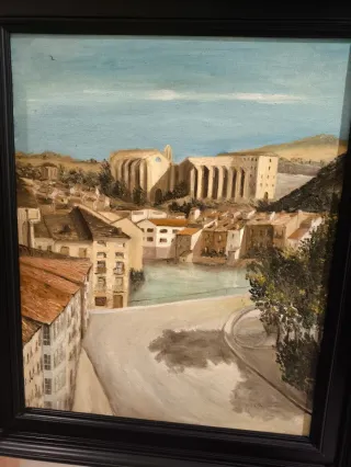 Quadro ad olio: Case tra le montagne