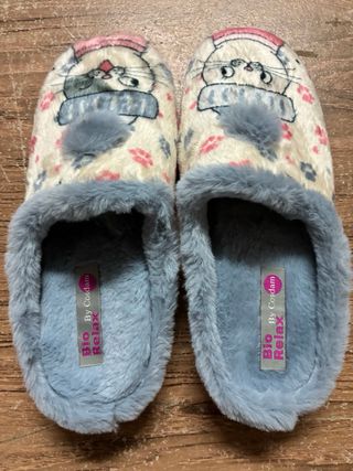 Zapatillas Bio Relax borreguito gato