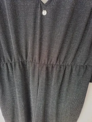 Mono corto fiesta lentejuelas negro