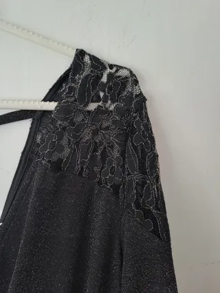 Mono corto fiesta lentejuelas negro