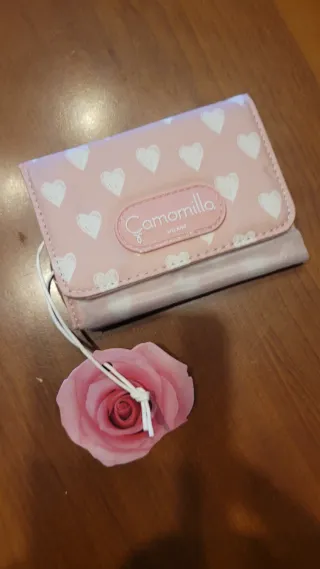 Mini portafoglio Camomilla rosa cuori