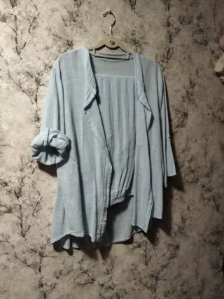 Conjunto Verano Algodón Azul Talla Única