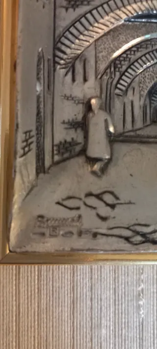 Quadro bassorilievo argentato vintage Brumal