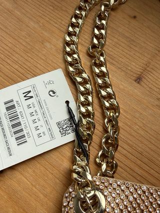 Bolso Zara brillos dorado
