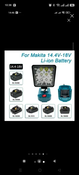 Luz LED para baterías Makita 14.4V-18V