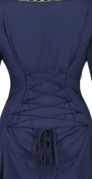 Vestido Medieval Azul y Blanco