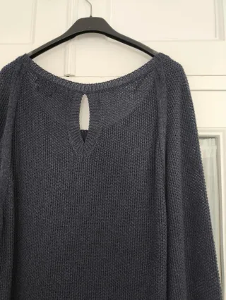 Vestido punto arroz azul Massimo Dutti