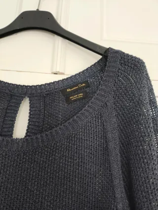 Vestido punto arroz azul Massimo Dutti