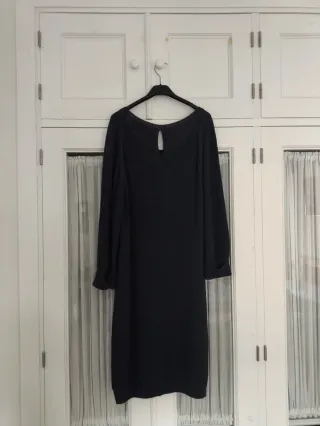 Vestido punto arroz azul Massimo Dutti