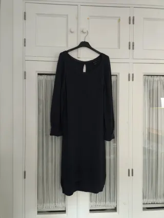 Vestido punto arroz azul Massimo Dutti