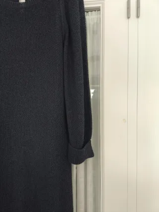 Vestido punto arroz azul Massimo Dutti