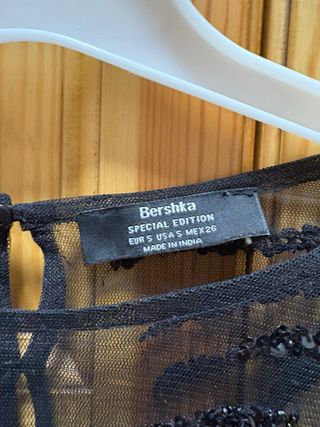 Blusa negra fiesta lentejuelas encaje
