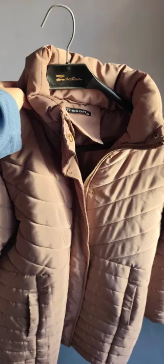 Abrigo mujer impermeable beige talla 44