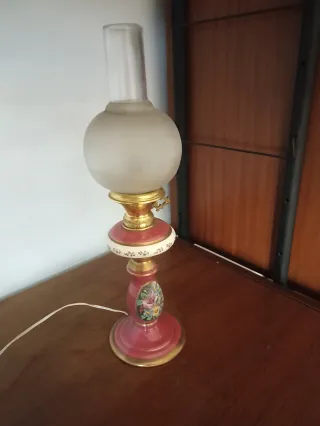 Lampada vintage anni 70 oro e rosso