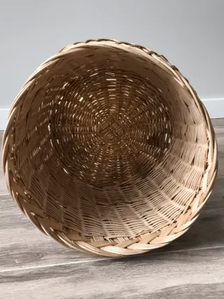 CESTO BAMBÚ MIMBRE GRANDE MACETERO MANTAS HOGAR