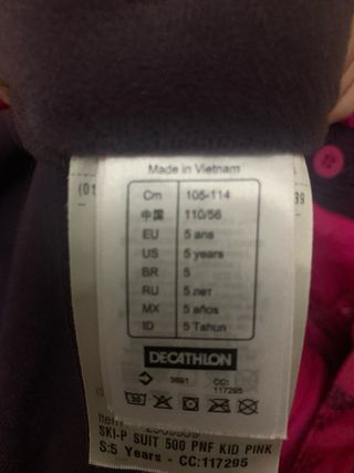 Tuta da sci Decathlon 5 anni