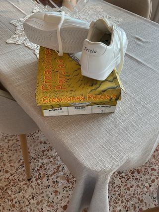 Nuove Scarpe Sportive Bianche Percla Donna