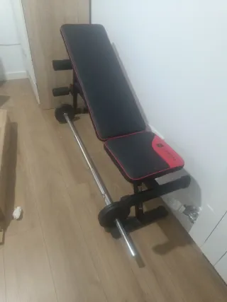 Banco Gimnasio Reclinable + Barra