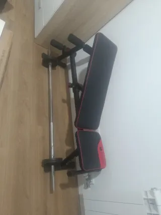 Banco Gimnasio Reclinable + Barra