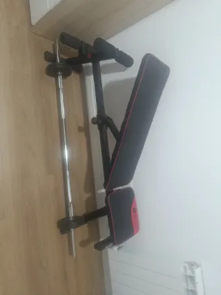 Banco Gimnasio Reclinable + Barra